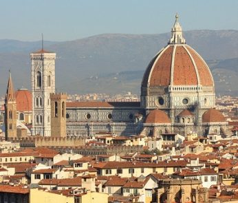 cartolina di Firenze con Duomo e Campanile di Giotto