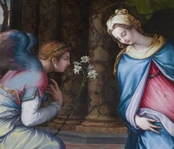 particolare del dipinto Annunciazione di Francesco Salviati